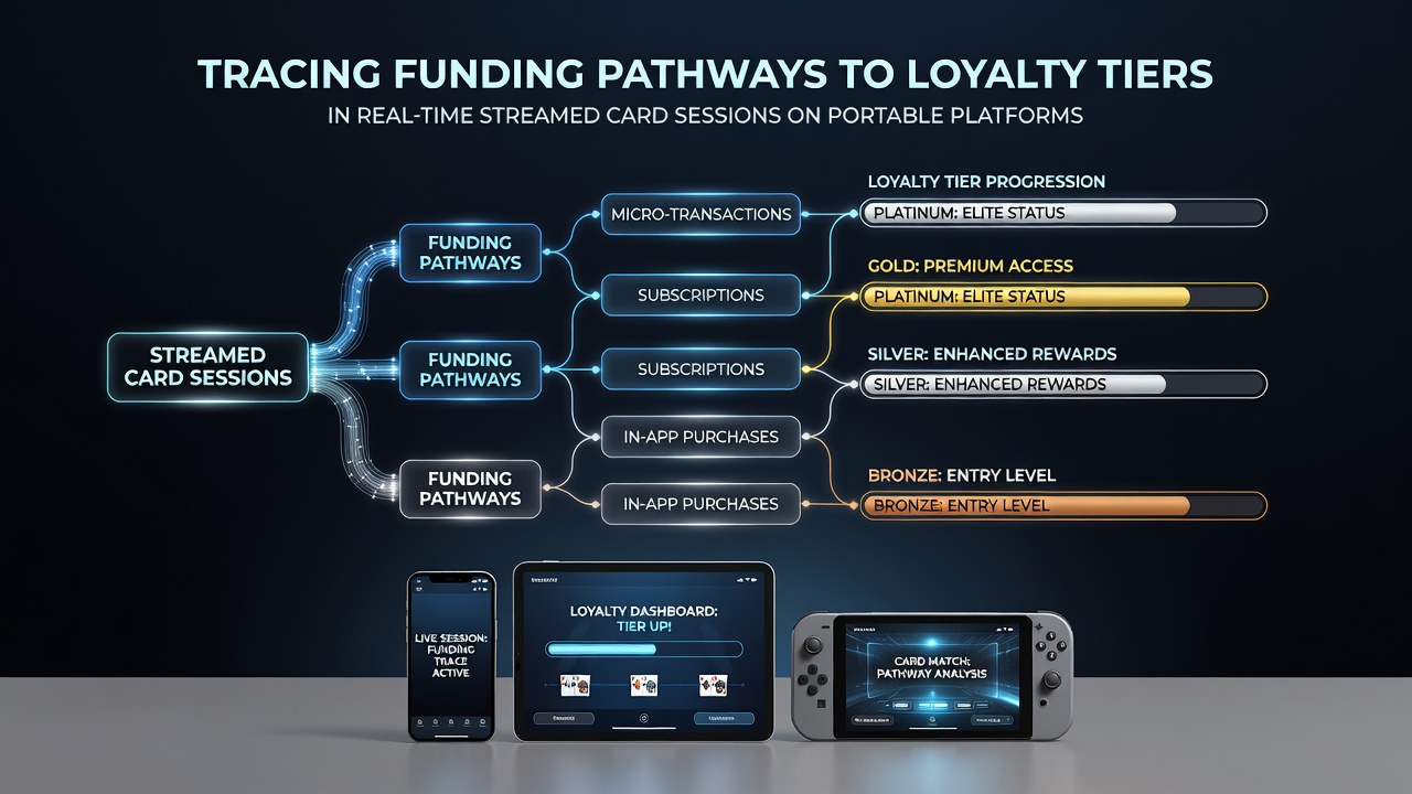 Dashboard view of loyalty tier progression linked to funding transactions in mobile card gaming sessions